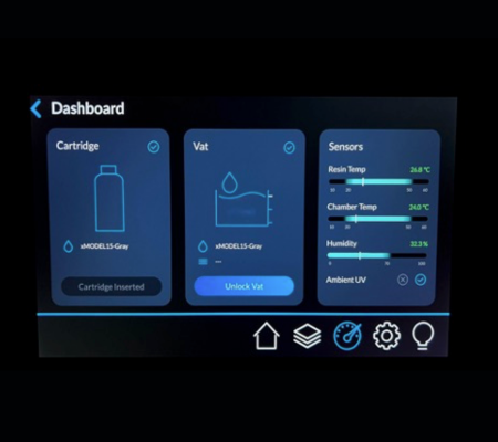 Screenshot of Nexa3D dashboard software